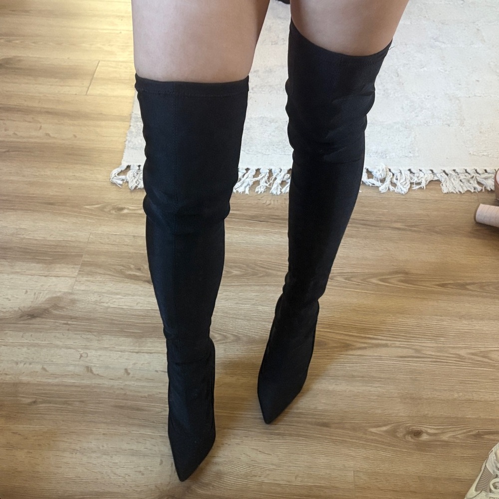 Elegant Black Over-the-Knee Sock Boots